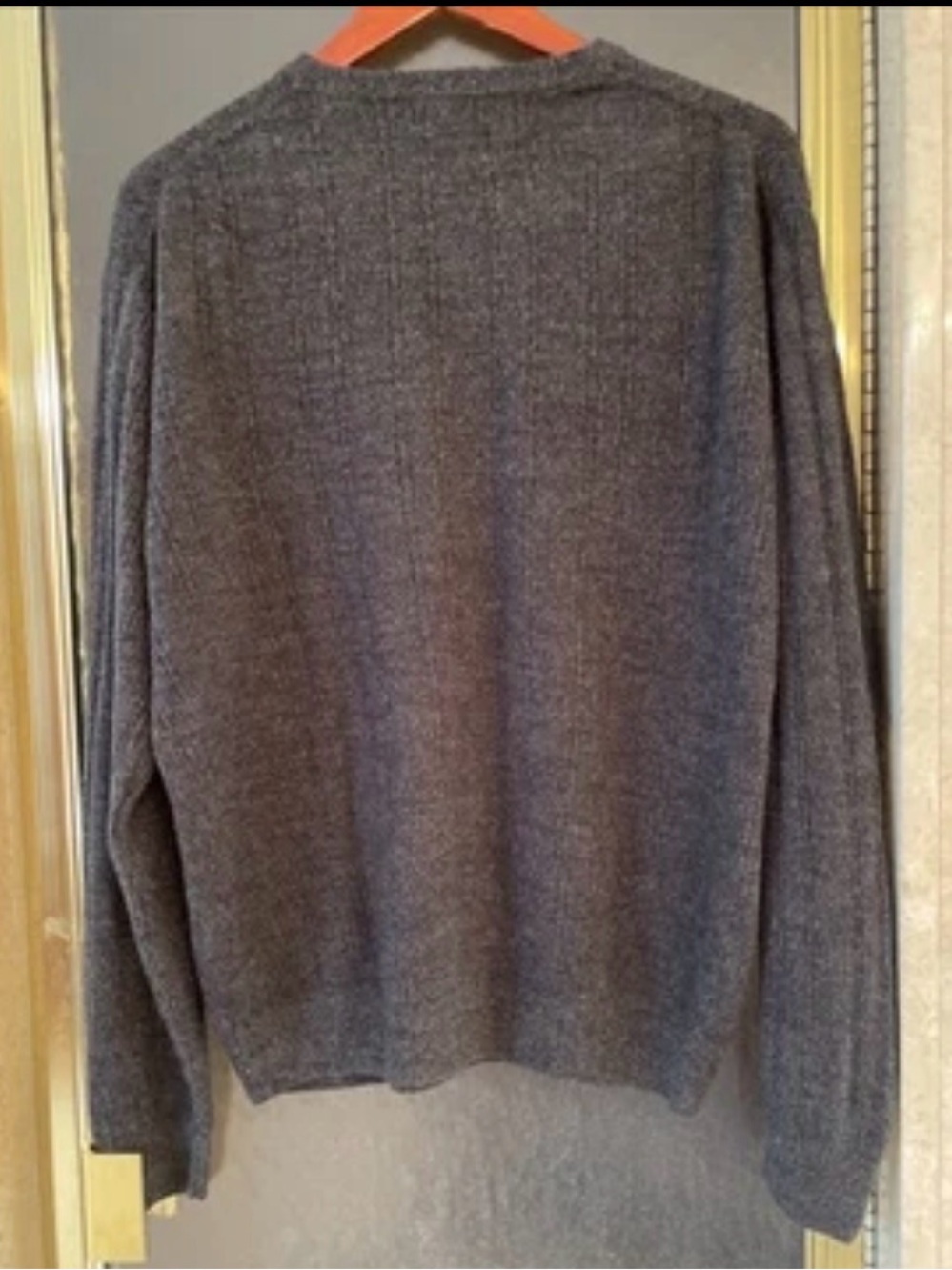 Dockers Mens V-neck Soft Casual Long Sleeve Dark Gray Ribbed Sweater Size Large - Picture 7 of 8